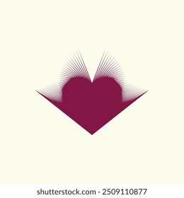 Forma de corazón del trazador de líneas gráfico rosado.
