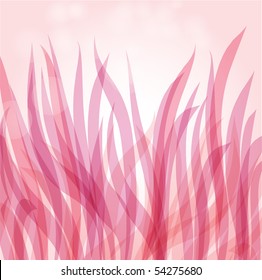 Pink grass. Vector format.