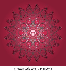 Pink, gray and brown snowflakes. Pink, gray and brown colors. Christmas cute background with snowflakes abstract background. Holiday design for Christmas and New Year fashion prints. Vector design.