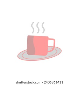 Pink And Gray Colored Glass Cup Vector