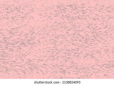 Pink and gray colors fur seamless vector texture. Artificial furry surface in coral pink, gray colors. 