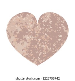 Pink and gray heart. Vector illustration. Valentines day. Grunge paint texture.