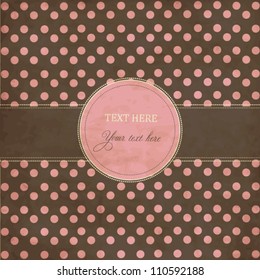 Pink and gray holiday scrap card with polka dot and frame