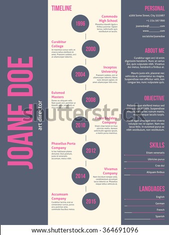 Pink gray modern resume cv curriculum vitae template design
