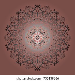Pink, gray and neutral colors. Vector illustration. Christmas pattern with snowflakes abstract background. Holiday design for Christmas and New Year fashion prints. Pink, gray and neutral snowflakes.