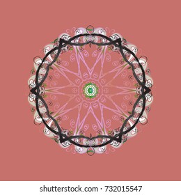 Pink, gray and neutral snow on pink, gray and neutral colors. Abstract wallpaper, wrapping decoration. Snowflake simple. Symbol of winter, Merry Christmas holiday, Happy New Year celebration Vector.
