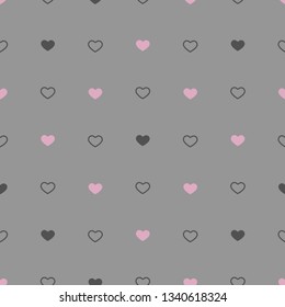 pink gray pastel line heart pattern