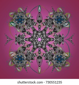 A pink, gray and white colors with snowflakes. Vector christmas abstract colorful background with cute snowflake. Vector illustration.