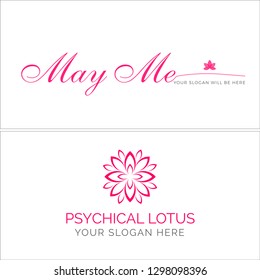 pink gray word mark lotus flower modern logo design concept suitable for beauty fashion lifestyle boutique cosmetic psychical 