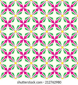 Pink and green abstract arrow and circle in rectangle shape seamless pattern. Modern pattern for graphic or abstract design.