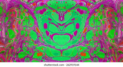 pink and green amazing artwork ebru texture, exotic abstract background 
