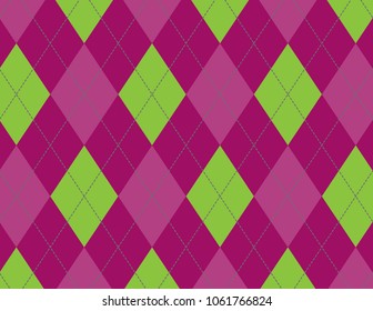 Pink And Green Argyle Background