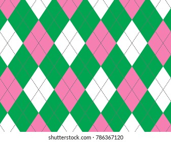 Pink And Green Argyle Background