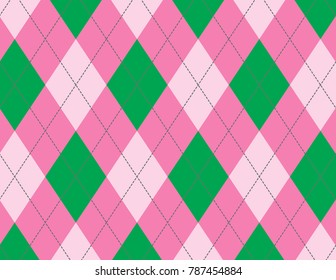 Pink And Green Argyle Background