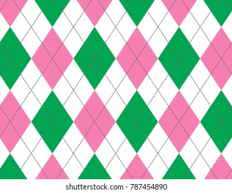 Pink And Green Argyle Background