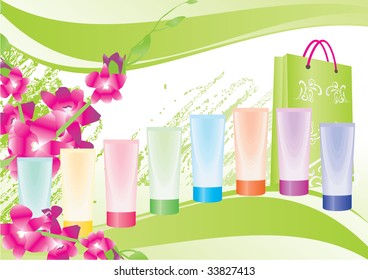 pink and green backdrop with tubes