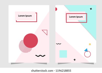 Pink and green Background Memphis style for banner, book cover, wrapped paper etc
