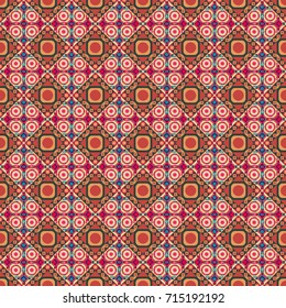 Pink, green and beige background. Vector colorful rectangles seamless pattern.