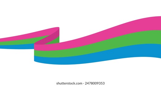 Fondo de color rosa, verde y azul, como los colores de la bandera polisexual. Concepto LGBTQI. Ilustración vectorial plana.