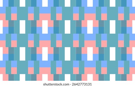 Padrão de repetição de bloco retangular complicado azul e rosa, imagem completa, design para impressão de tecido, impressão padrão, quadrado
