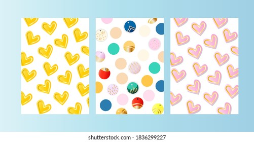 
pink  green  blue  blue hearts   circles and gold for postcard  banner  wedding for holiday for the background