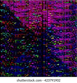 Pink green blue triangular on black abstract background