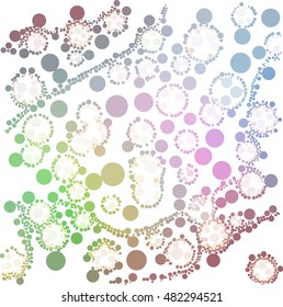 Pink green brown dot on white abstract background