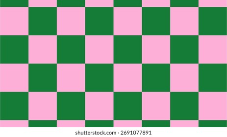 Pink and Green Checkerboard Pattern Background. Seamless Abstract Square Grid Texture for Design and Decoration.