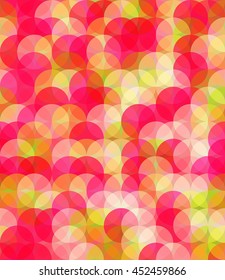 Pink and green circles seamles pattern. Transparent objects, eps 10
