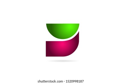 pink green color Y letter logo alphabet for icon design. Logotype for a company or business