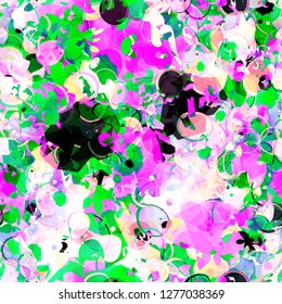 Pink and green colors. Bright pattern. Floral effect. Seamless texture. Abstract vector background for web page, banners backdrop, fabric, home decor, wrapping