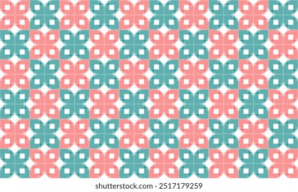 Pink and green diamond pattern, seamless line flower line on white pattern, block thai culture pattern on white tile repeat seamless pattern replete image design fabric print