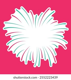 Pink Green Firework for New Year on Pink Background