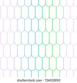 Pink green fish scale seamless pattern. Colorful gradient net on white. Fish skin vector pattern. Magic mermaid pattern. Fish seamless pattern tile. Mermaid tail background. Shiny fishscale ornament