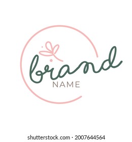 Pink Green Girly Feminine Logo