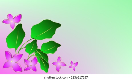 Fondo de malla rosa y verde gradiente decorado con flores rosas y hojas bonitas para papel pintado o tarjeta