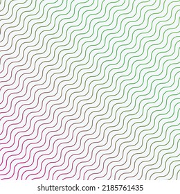 Pink and green line wave and white background