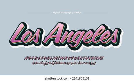 pink and green modern calligraphy isolated letters for logos