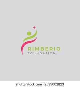 Pink Green Modern Human Foundation Logo . Fully Custom Logo Template .