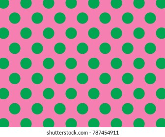 Pink and Green Polka Dot Background