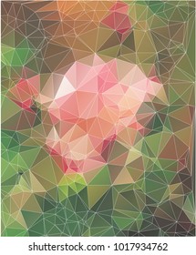 Pink green polygon template An elegant bright illustration  