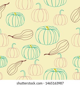 Pink and green pumpkins in a seamless pattern design, that can be used both on the web or in print, for surface design