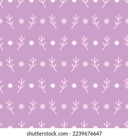 Pink, Green Purple, and Grey Pastel Leaves a Circles
