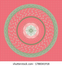 Rosa und grün wiederholen Zen-Mandala-Muster