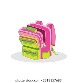 Bolsa escolar rosa y verde