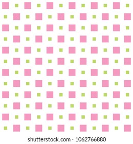 Pink, green squaers seamless pattern