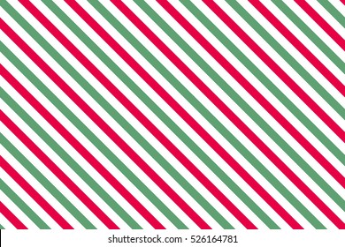 Pink green stripes on white background. Striped diagonal pattern Vector illustration of Seamless background Christmas or winter theme Geometric pattern 