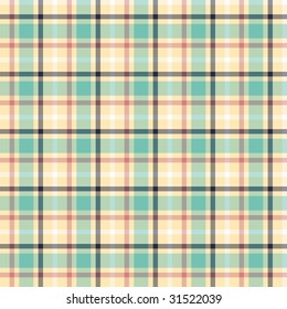 Pink and green trendy seamless plaid pattern