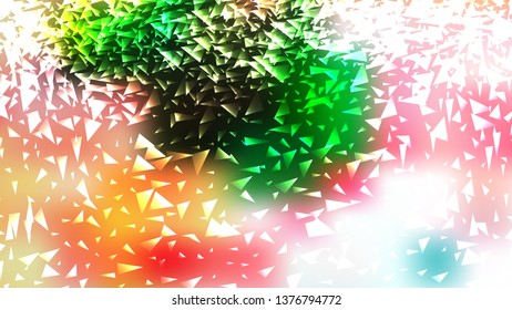 Pink Green and White Triangle Background Illustration