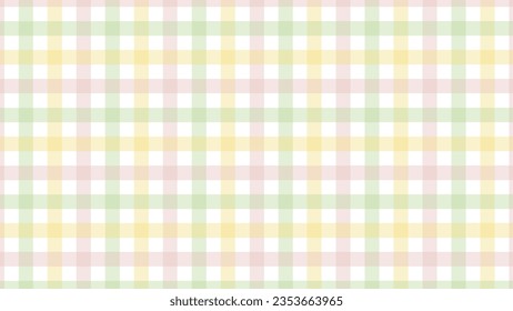 Pink, green and yellow plaid fabric texture as a background